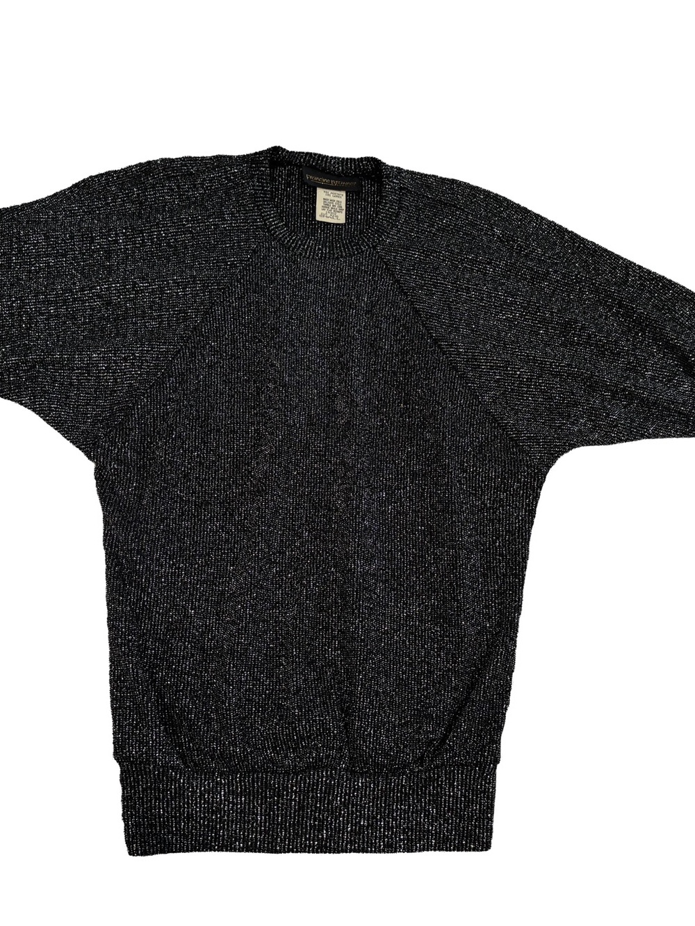 Premium Vintage Francine Browner 80s Black Metallic Knit Sweater - Shimmer